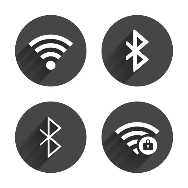 Wifi and Bluetooth, Wireless network icons. — Stockvector
