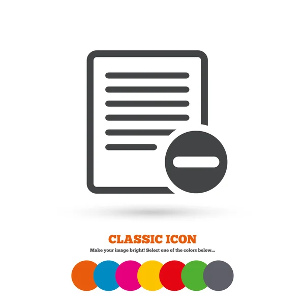 Hapus Berkas, ikon dokumen - Stok Vektor