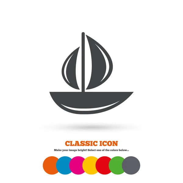 Icona della barca a vela. Indicativo della nave . — Vettoriale Stock