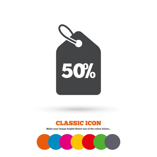 50 percent, sale, price tag icon. — Διανυσματικό Αρχείο