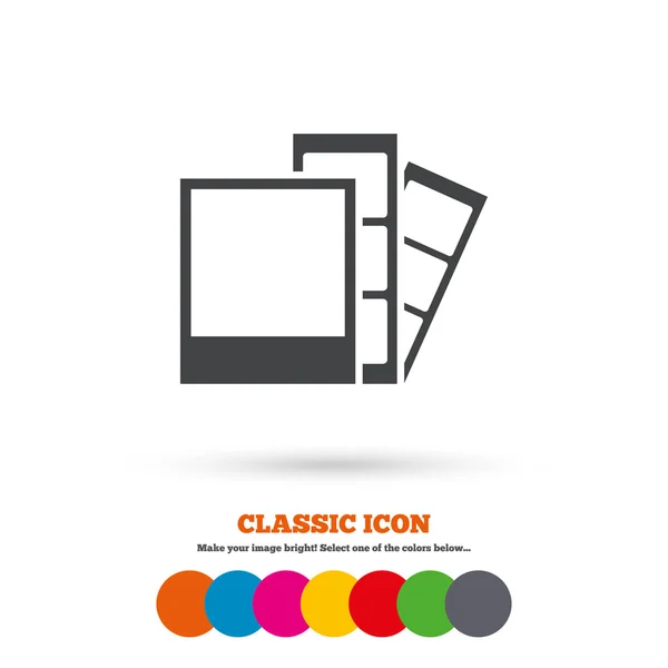 Photo frame template, strips icon — Stock vektor