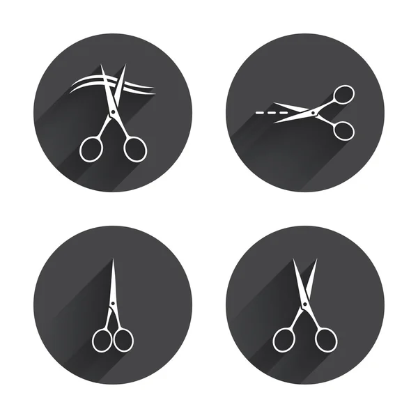 Tijeras, Peluquería o barbería icono — Archivo Imágenes Vectoriales