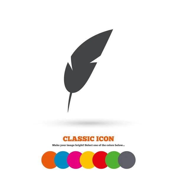 Feather, Retro pen symbol. — Stockvector