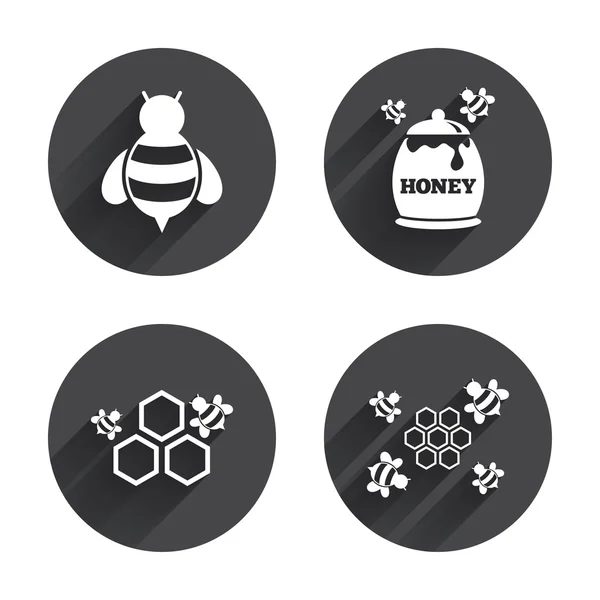 Honey icon, Honeycomb,  bees  icons. — ストックベクタ