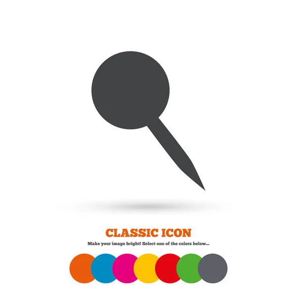 Pushpin icon. Pin button. — Stock Vector
