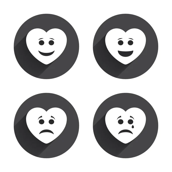 Heart, smile, face icons. — Wektor stockowy