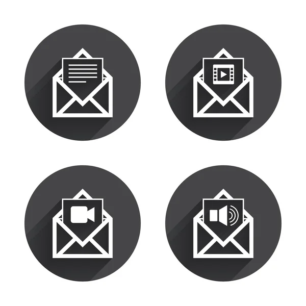 Mail envelope, message icons. — Wektor stockowy