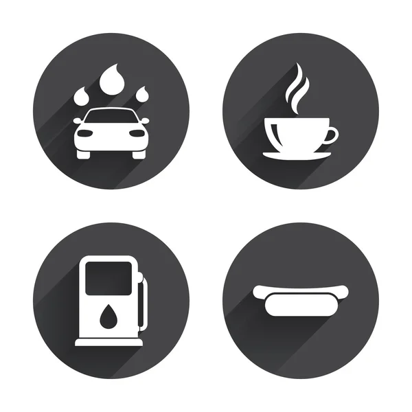 Petrol or Gas station services icons. — Stock Vector