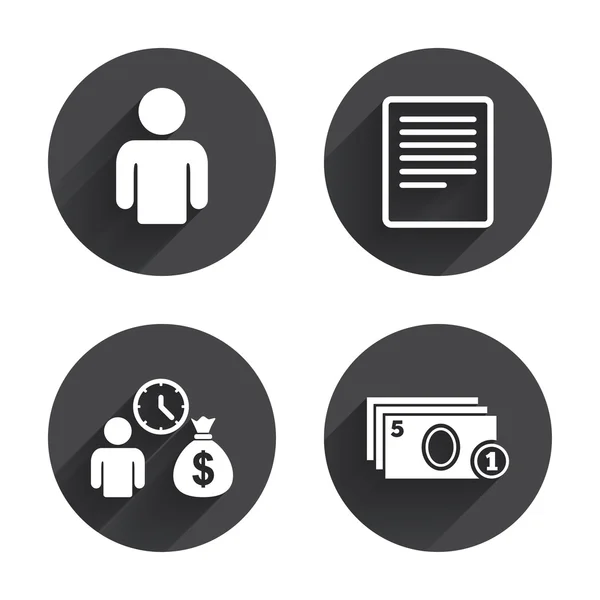 Prêts bancaires, argent, icônes financières — Image vectorielle