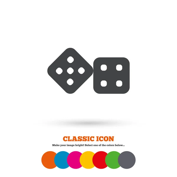 Dices, icono del juego de Casino . — Vector de stock