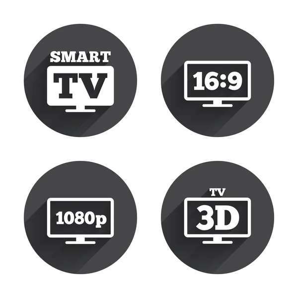 Smart TV, 3D Television icon — Stok Vektör