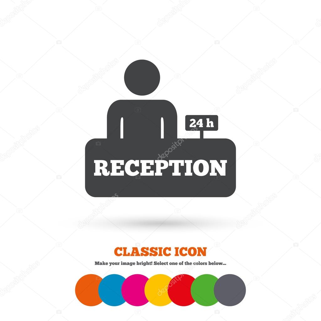 Reception, Hotel icon.