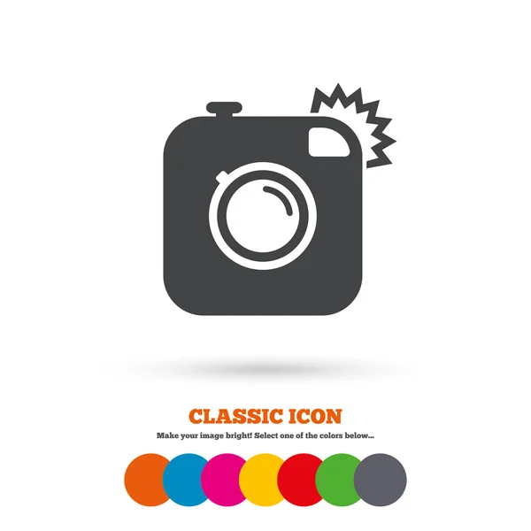 Cámara de fotos Hipster, icono retro — Vector de stock