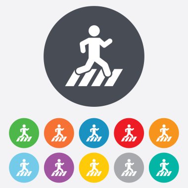 Crosswalk icons. Crossing street