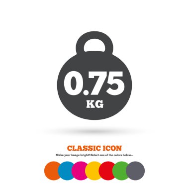 Ağırlık işareti simgesi. 0,75 kilogram.