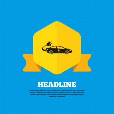 Elektrikli otomobil işareti simgesi.