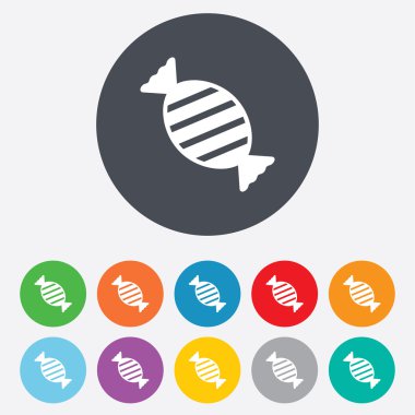 Candy icons. Sweet food signs.