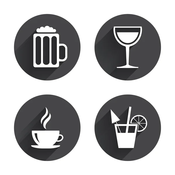 Drinks signs. Coffee cup, glass — Stock Vector