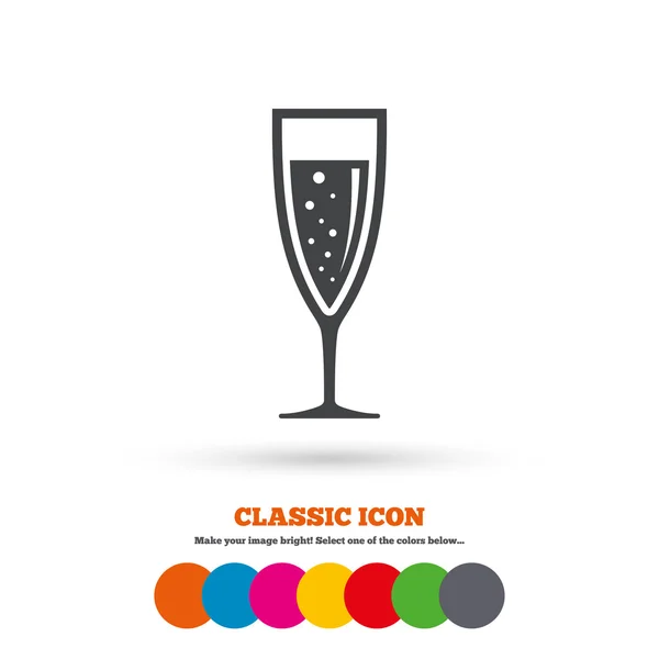 Glas för champagne tecken icon. — Stock vektor