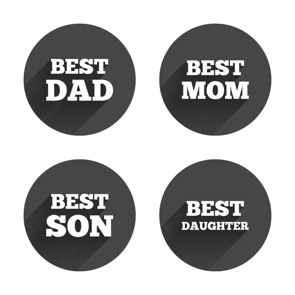 Best mom and dad, son, daughter — Stock Vector