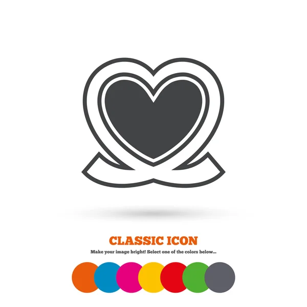 Heart ribbon sign icon. — Stock Vector