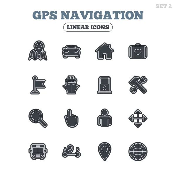 Icone di navigazione GPS — Vettoriale Stock