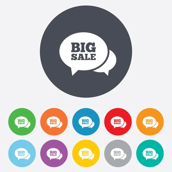 Chat Big sale sign icons — Stock Vector