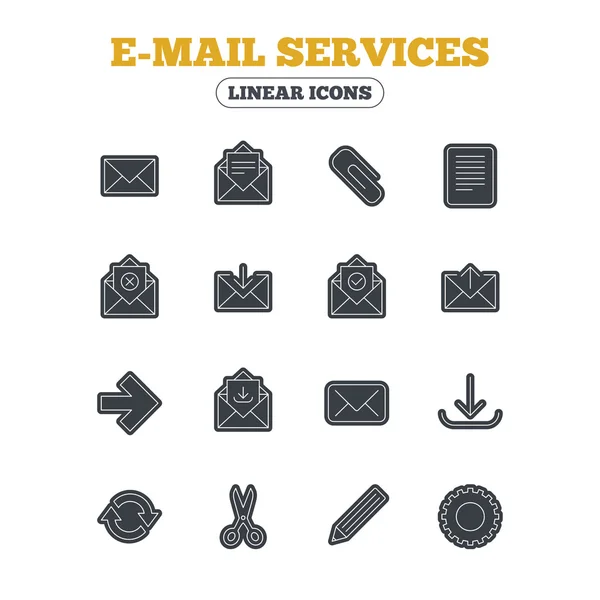 Poštovní služby ikony. — Stockový vektor