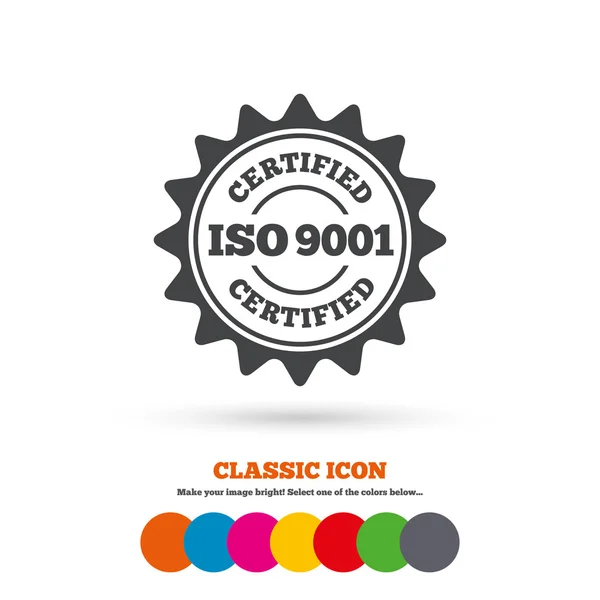 Segno certificato ISO 9001 . — Vettoriale Stock