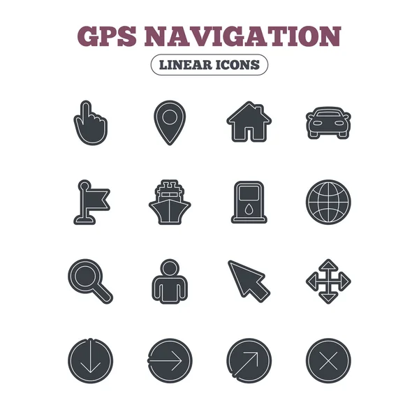 Icone di navigazione GPS . — Vettoriale Stock