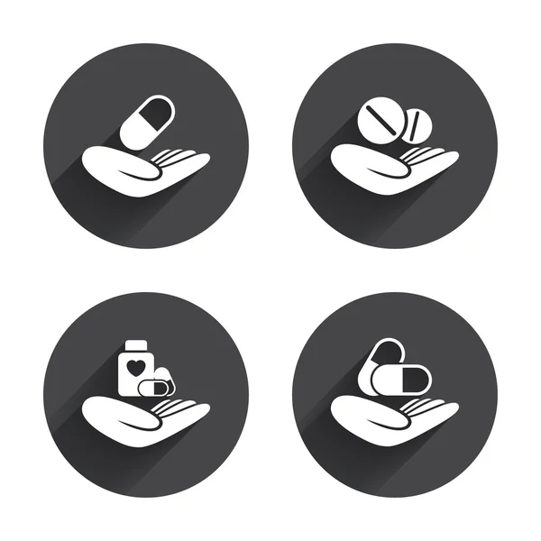 Helping hands icons. — Stock Vector