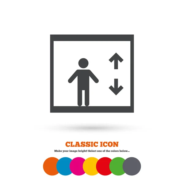 Elevator icon. Person symbol — Stock Vector
