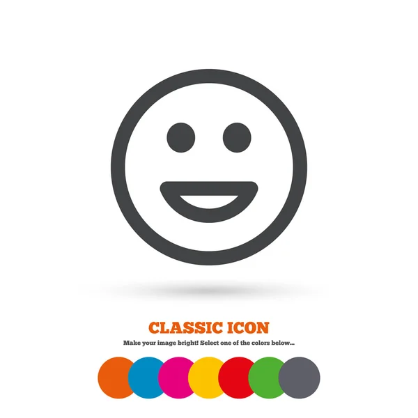 Smile icon. Happy face symbol. — Stock Vector