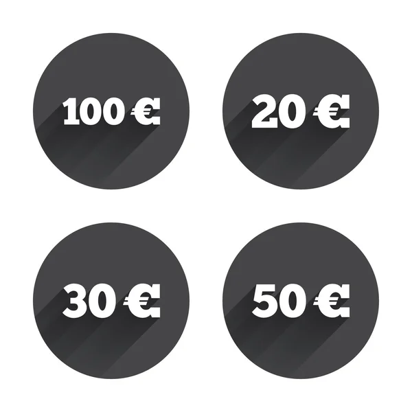 Dinero en euros iconos . — Archivo Imágenes Vectoriales