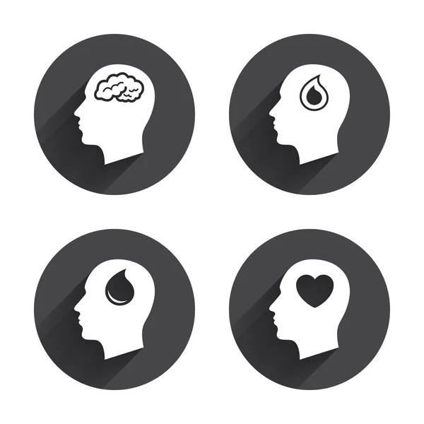 Baş beyin ikonları ile — Stok Vektör