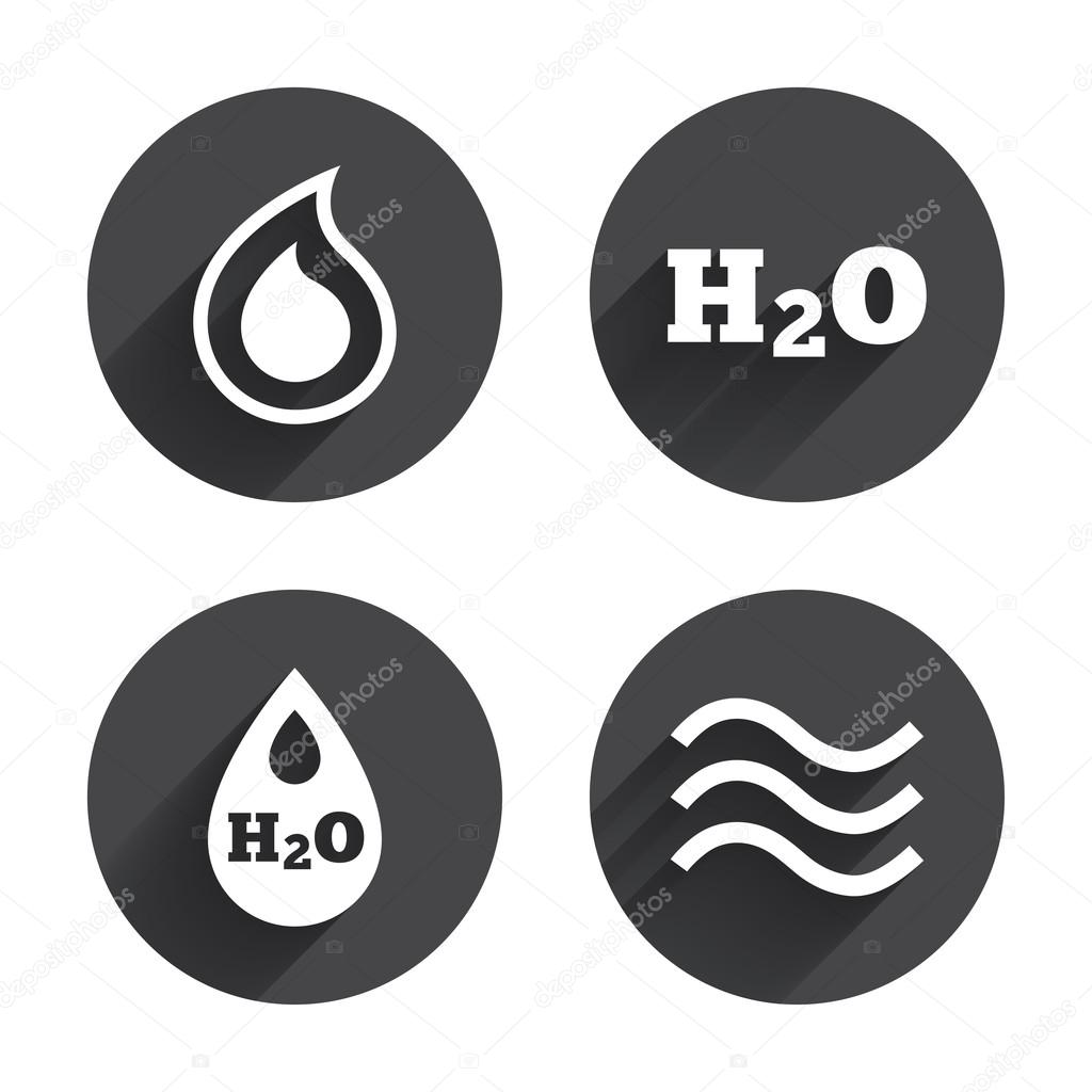 H2O Water drop icons.