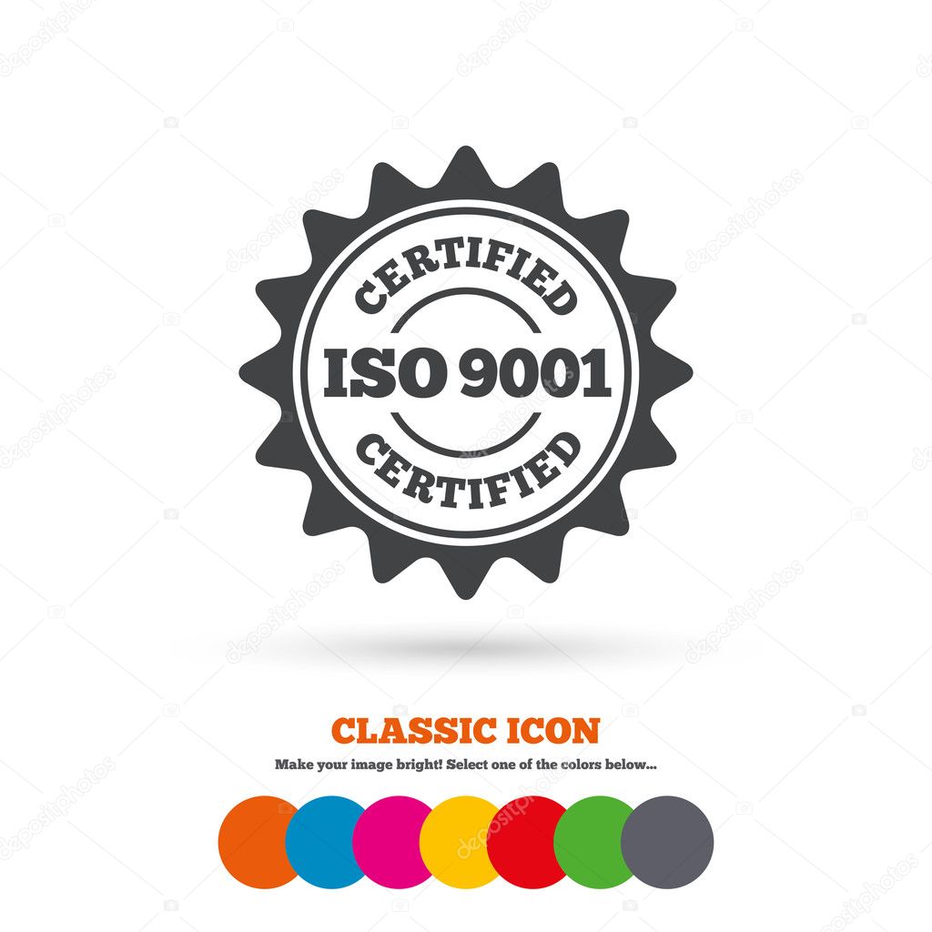 ISO 9001 certified sign.