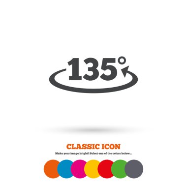 Açı 135 derece işareti simgesi.
