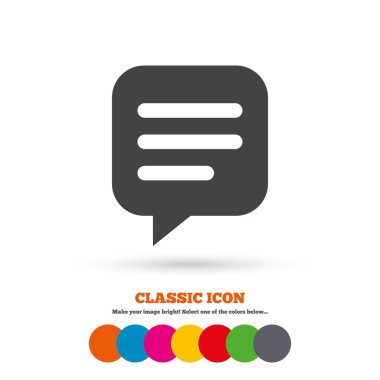 sohbet işareti simgesi.