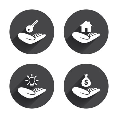Helping hands icons. clipart