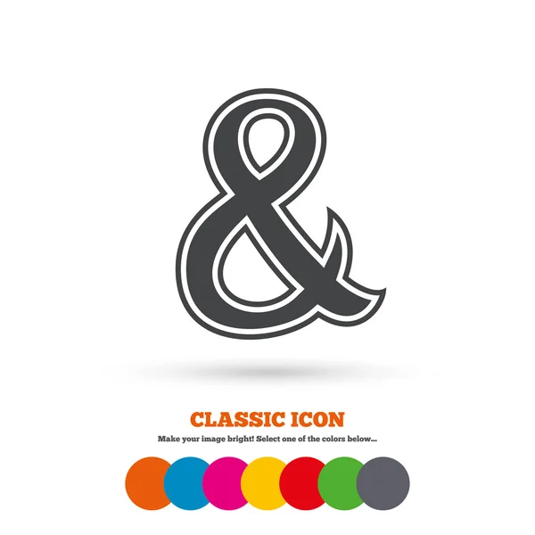 Ampersand segno icona . — Vettoriale Stock