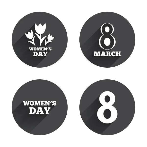 8 March Women's Day icons. — Stock Vector