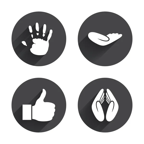Hand icons. Like thumb up — Stock Vector