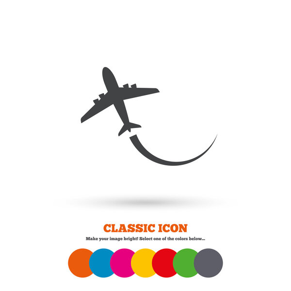 Airplane sign icon