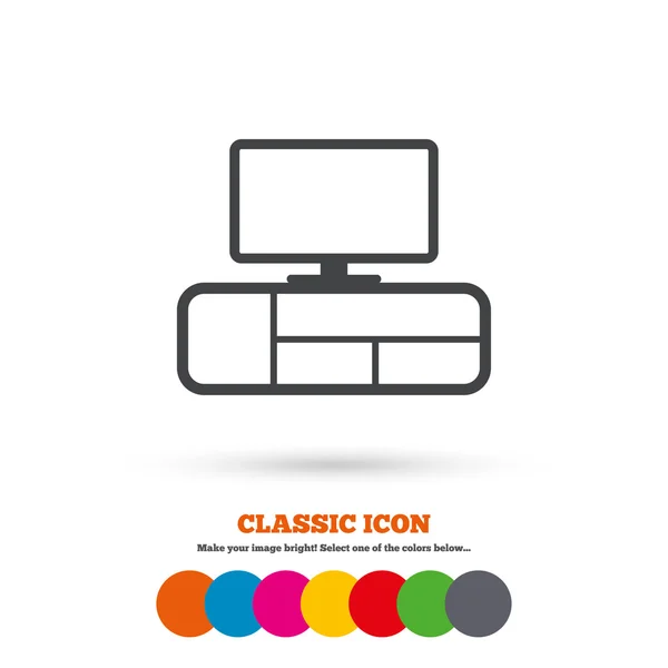 TV table sign icon. — Stock Vector