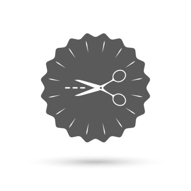 Makasla kesme çizgi işareti simgesi.