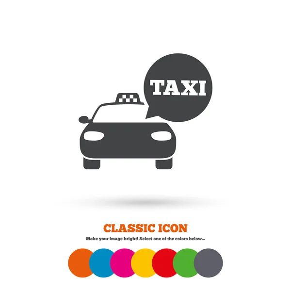 Taxi car sign icon. — Stock Vector