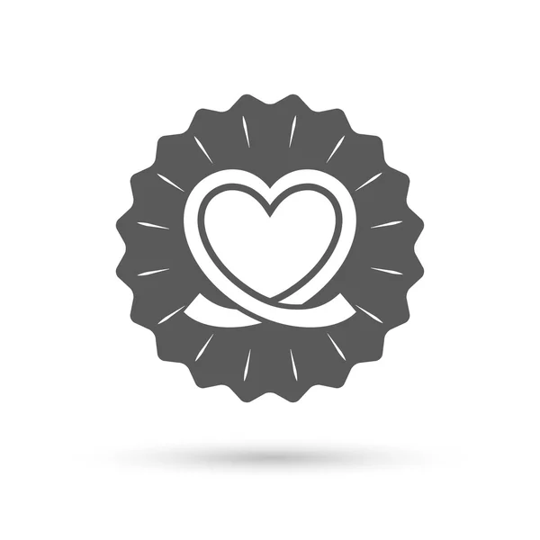 Heart ribbon sign icon — Stock Vector