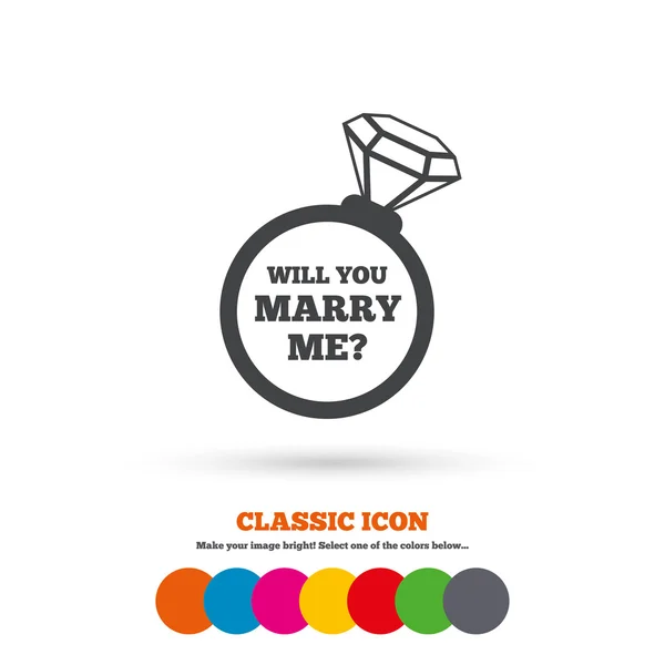 Marry me ring sign icon. — Stock Vector