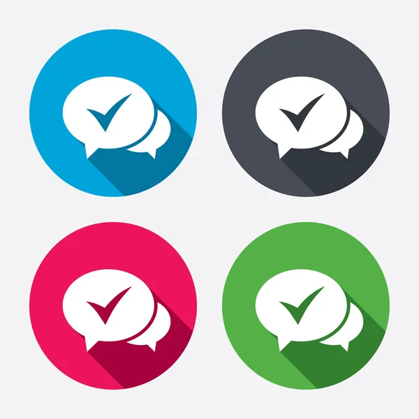 Chat check iconos de signo — Vector de stock